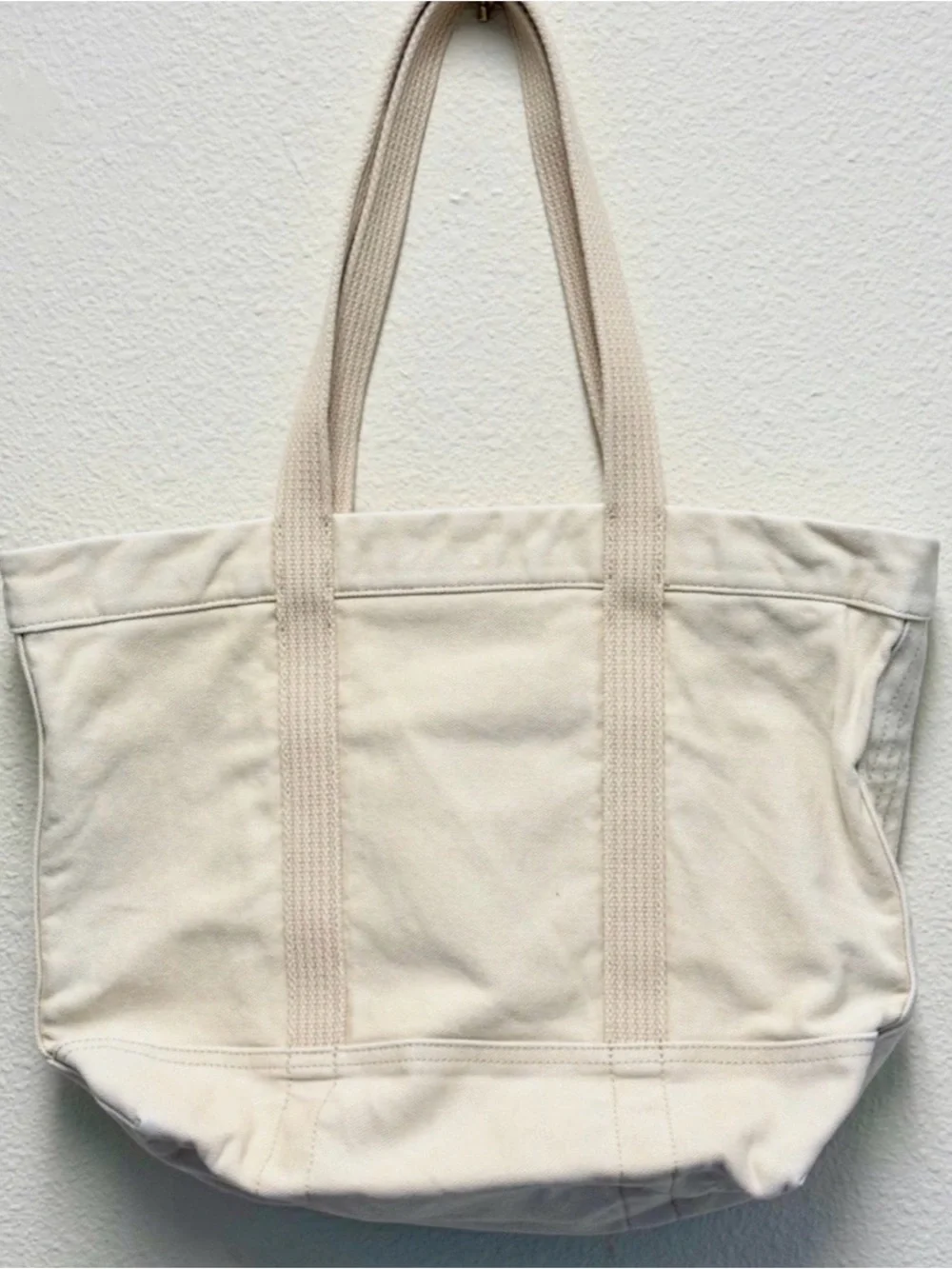 Polo Ralph Lauren Natural DISTRESSED AMERICAN FLAG Canvas Tote Bag
